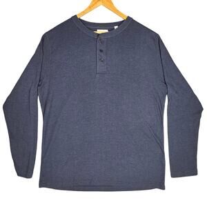 BILLY REID MEN'S LONG‑SLEEVE HENLEY – XL – NAVY – SOFT LIGHTWEIGHT COTTON BLEND